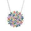 "Color Crush" Gold or Platinum Plated Simulated Gemstone Pendant w/ Chain