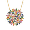 "Color Crush" Gold or Platinum Plated Simulated Gemstone Pendant w/ Chain