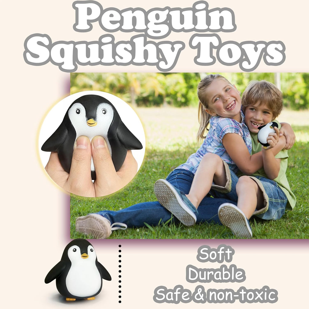 （IUSL）ZTATU Penguin Squishy Fidget Toys Stress Balls for Kids (1PCS) Squishy Dough Ball Sensory Fidget Toys, Sensory Squeeze Ball Party Favors for Kids Stress Relief Gifts Easter Basket Stuffers