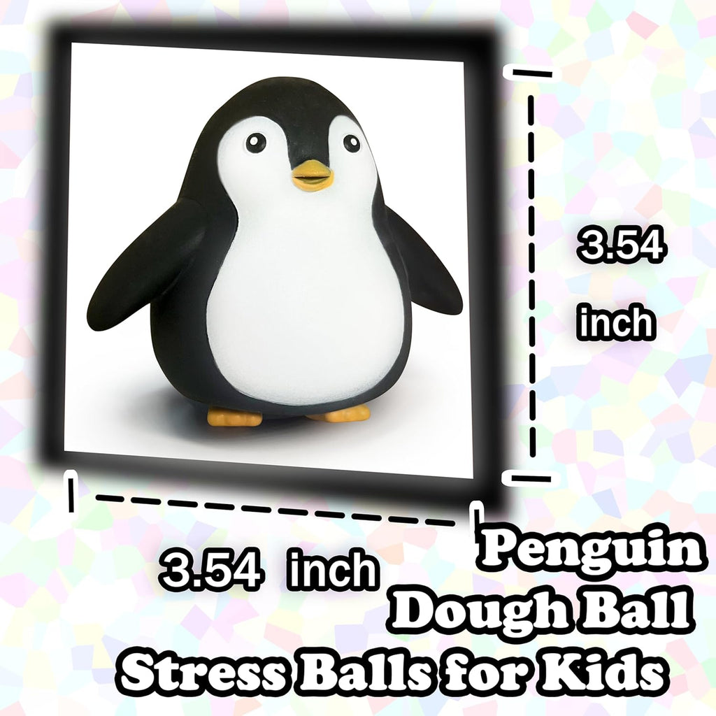 （IUSL）ZTATU Penguin Squishy Fidget Toys Stress Balls for Kids (1PCS) Squishy Dough Ball Sensory Fidget Toys, Sensory Squeeze Ball Party Favors for Kids Stress Relief Gifts Easter Basket Stuffers