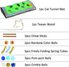 （CA 92878）Youngever 15 Kitten Toys Assortment, Cat Play Mat, Cat Teaser Wand, Crinkle Balls for Kitten & Puppy