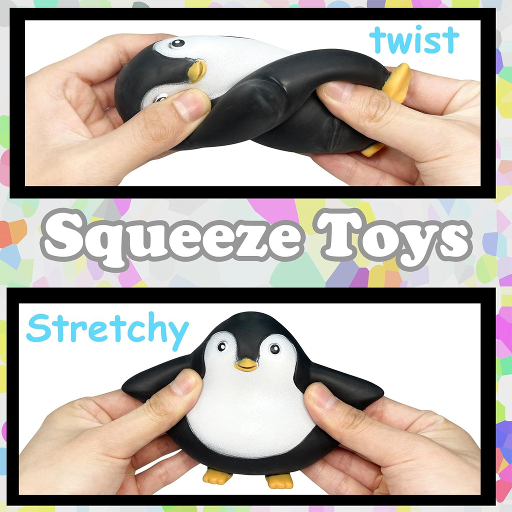 （IUSL）ZTATU Penguin Squishy Fidget Toys Stress Balls for Kids (1PCS) Squishy Dough Ball Sensory Fidget Toys, Sensory Squeeze Ball Party Favors for Kids Stress Relief Gifts Easter Basket Stuffers
