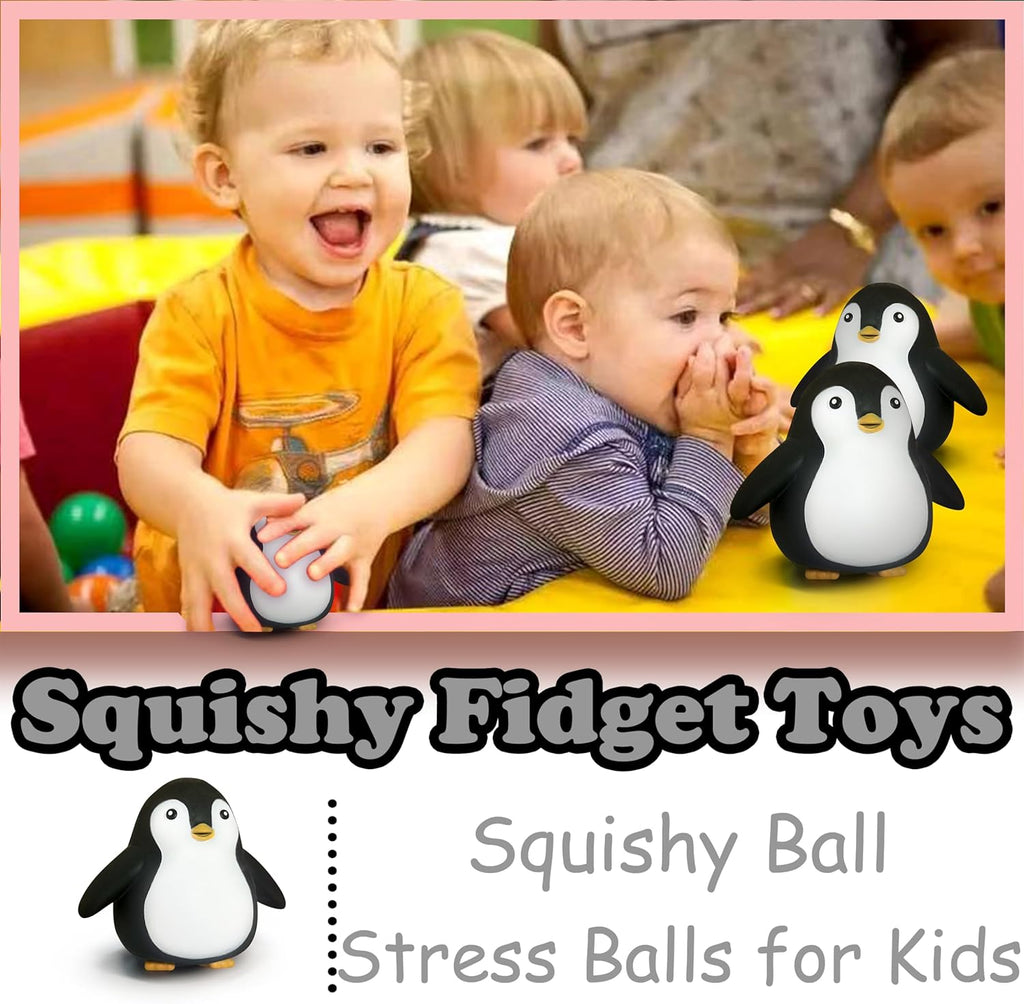 （IUSL）ZTATU Penguin Squishy Fidget Toys Stress Balls for Kids (1PCS) Squishy Dough Ball Sensory Fidget Toys, Sensory Squeeze Ball Party Favors for Kids Stress Relief Gifts Easter Basket Stuffers