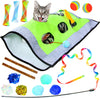 （CA 92878）Youngever 15 Kitten Toys Assortment, Cat Play Mat, Cat Teaser Wand, Crinkle Balls for Kitten & Puppy